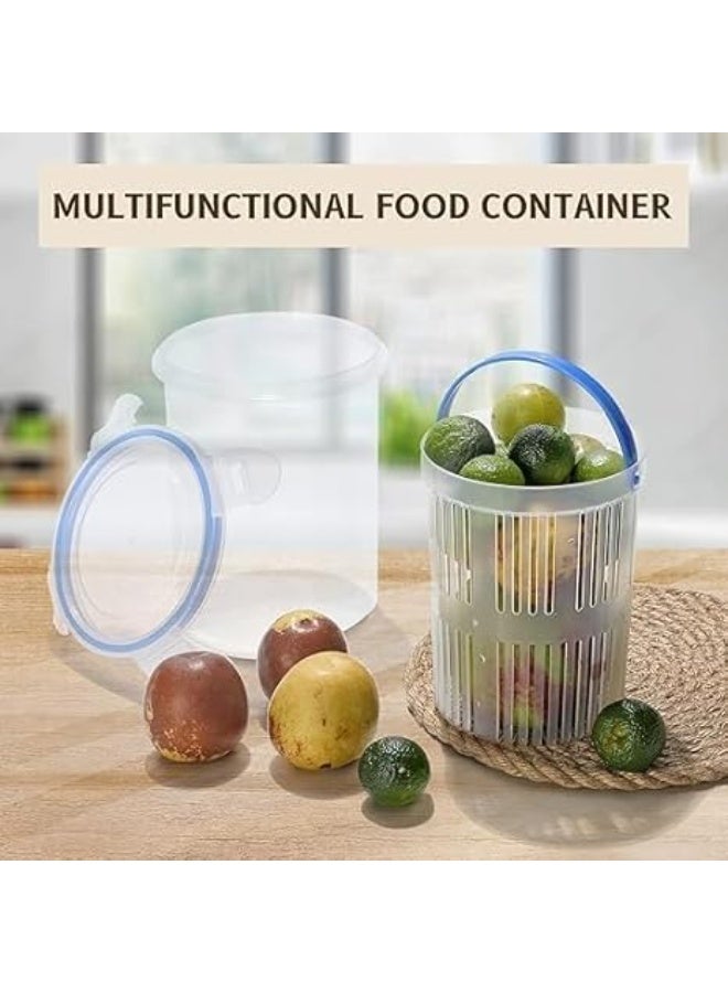 My souq Pickle and Olive Jar Container with Lift-Up Strainer and Handle - Airtight Food Storage Keeper for Kitchen and Fridge - Image 2