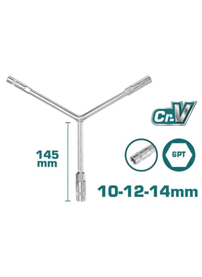 WISEUP Chrome Vanadium (10 mm-12mm-14mm) Y TYPE SPANNER 1 Pcs  - Image 1