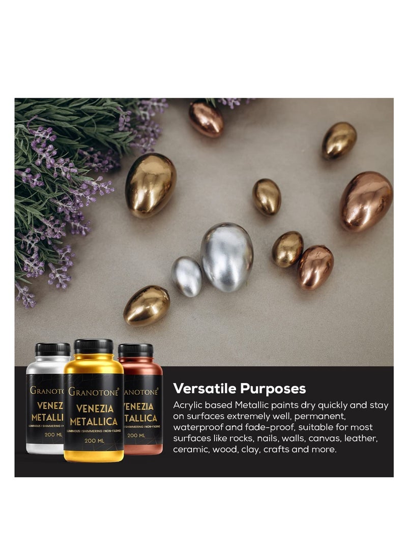 GRANOTONE Acrylic Venezia Metallic Colour 200 ML (SILVER) - Image 2