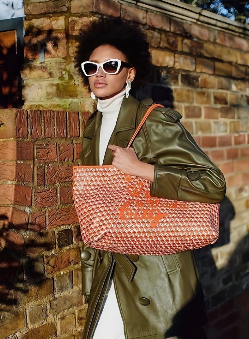 Anya Hindmarch I Am A Plastic Bag Large Tote Bag (Orange) - Image 2