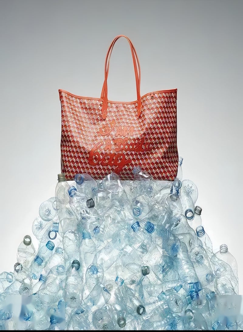 Anya Hindmarch I Am A Plastic Bag Large Tote Bag (Orange) - Image 4
