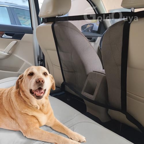 GoldOuya Car Dog Net Barrier, 21 x 21 in Adjustable Mesh Obstacle Car Dog Barrier Net Car Back Seat Pet Fence Car Pet Isolation Protective Network, Easy to Install and Clean - Image 1