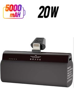 Brave 5000mAh Mini Power Bank,20W PD Quick Charge Portable Charger Battery Pack Compatible with iPhone 14 Pro/14 Pro Max /14/13 Pro/13 Pro Max/12 Pro/XR/X/8/7/6/Plus  - Image 1