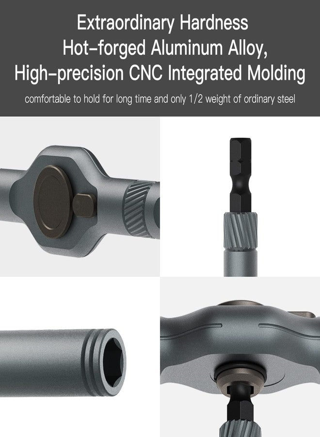 ATuMan 24 in 1 Ratchet Screwdriver Set with Detachable Handle, S2 Alloy Steel Precision Bits, Magnetic Ratcheting Screwdriver with Case for Bicycle, Computer, Electronics Repair, Ideal for Home, DIY - Image 4