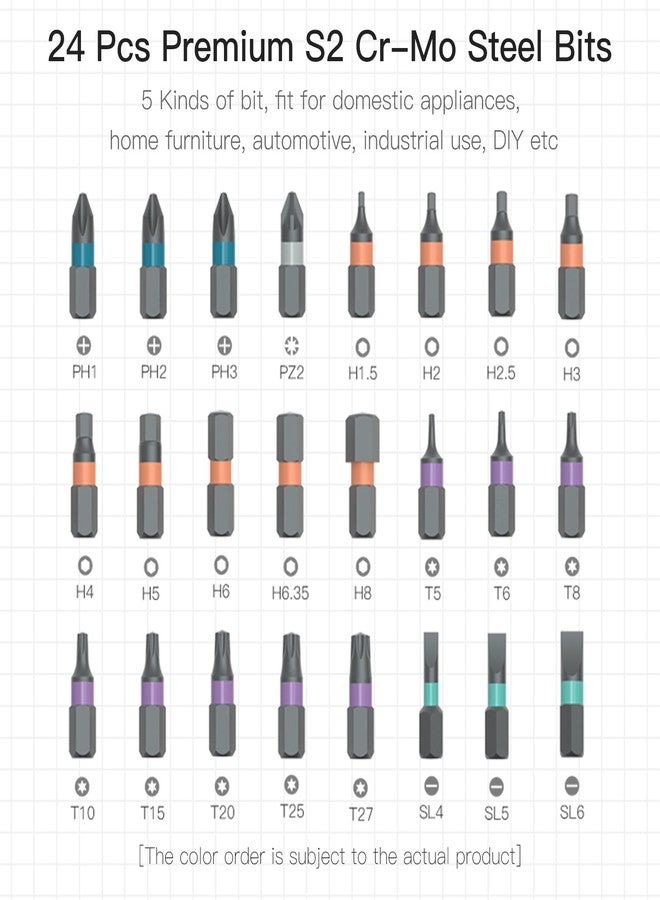 ATuMan 24 in 1 Ratchet Screwdriver Set with Detachable Handle, S2 Alloy Steel Precision Bits, Magnetic Ratcheting Screwdriver with Case for Bicycle, Computer, Electronics Repair, Ideal for Home, DIY - Image 3