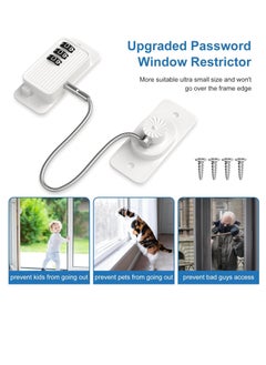 BIGTHREE Window Safety Lock Self Adhesive, 2 Pcs Window Security Password Lock, Child and Pet Safety Cable Lock, Versatile Restrictor for Windows, No Drilling Kids Refrigerator Lock  - Image 5