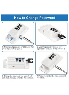 BIGTHREE Window Safety Lock Self Adhesive, 2 Pcs Window Security Password Lock, Child and Pet Safety Cable Lock, Versatile Restrictor for Windows, No Drilling Kids Refrigerator Lock  - Image 4