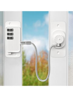 BIGTHREE Window Safety Lock Self Adhesive, 2 Pcs Window Security Password Lock, Child and Pet Safety Cable Lock, Versatile Restrictor for Windows, No Drilling Kids Refrigerator Lock  - Image 1