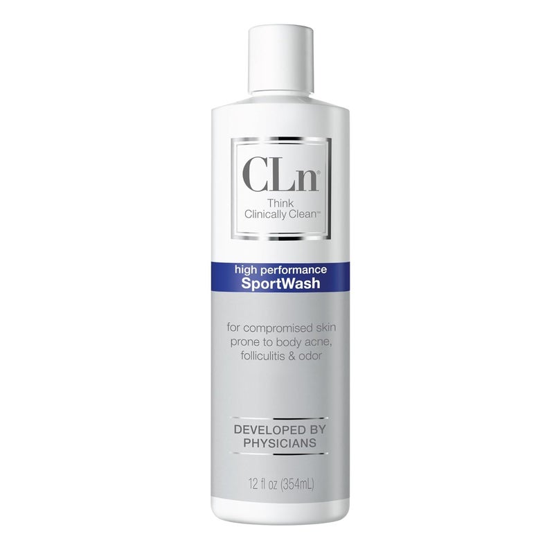 CLn SportWash HighPerformance Sport Body Wash For Men Women Prone to Body Odor Foot Odor Ringworm Folliculitis Back Acne FragranceFree ParabenFree 12 fl oz - Image 1