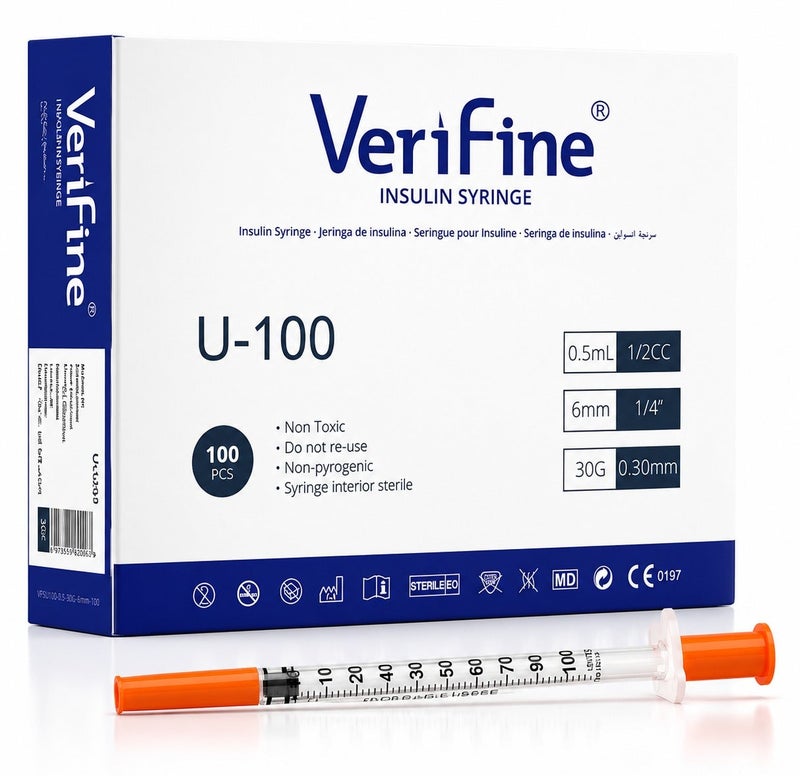 Verifine 0.5ml 30Gx1/4 6mm Insulin Syringe Individual Pack - Image 1