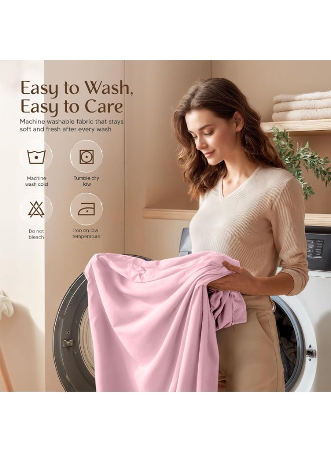 Utopia Bedding Queen Bed Sheets Set - 4 Piece Bedding - Brushed Microfiber - Shrinkage and Fade Resistant - Easy Care (Crystal Pink) - Image 3