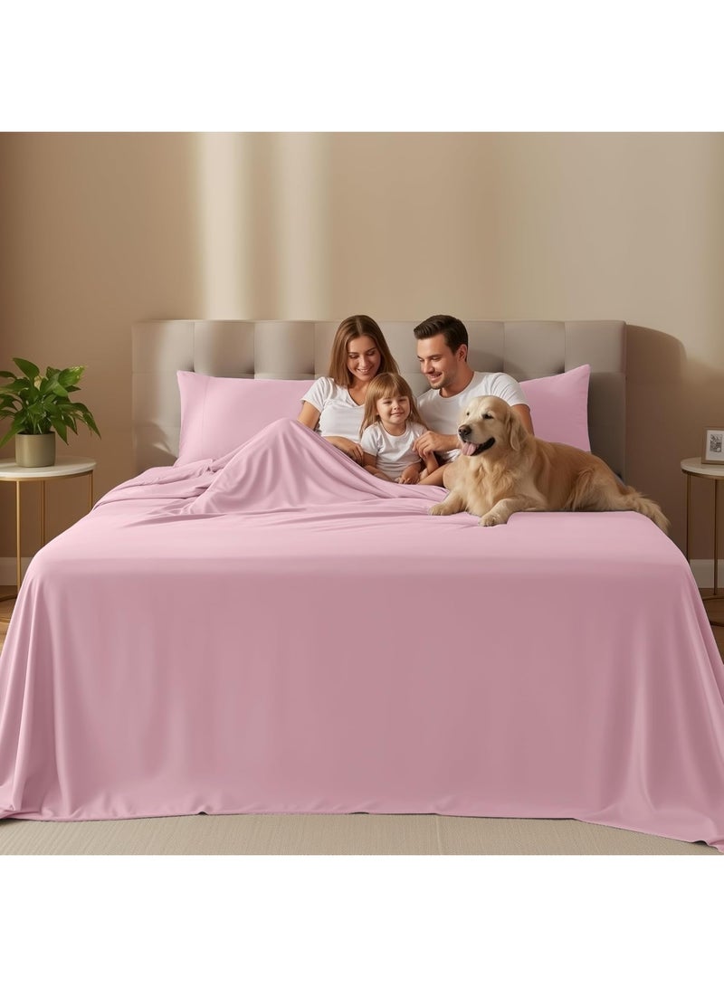Utopia Bedding Queen Bed Sheets Set - 4 Piece Bedding - Brushed Microfiber - Shrinkage and Fade Resistant - Easy Care (Crystal Pink) - Image 5