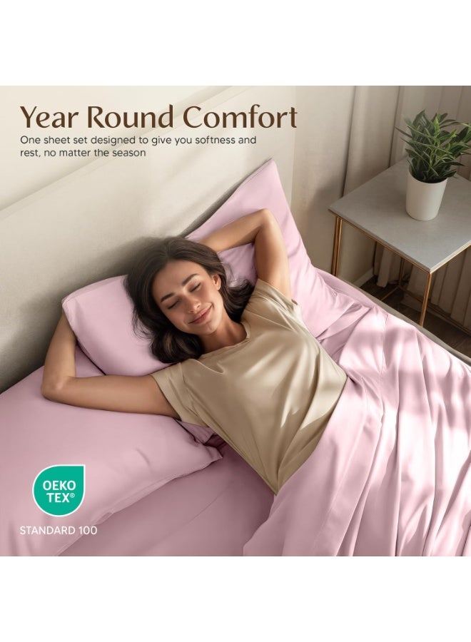 Utopia Bedding Queen Bed Sheets Set - 4 Piece Bedding - Brushed Microfiber - Shrinkage and Fade Resistant - Easy Care (Crystal Pink) - Image 2