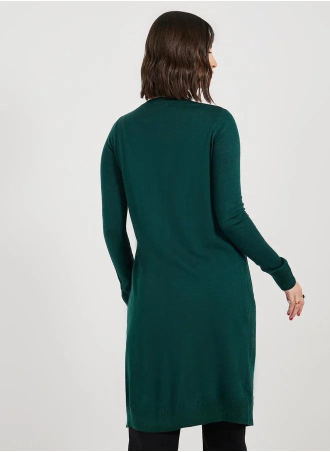 Styli Regular Fit Longline Front Open Cardigan
