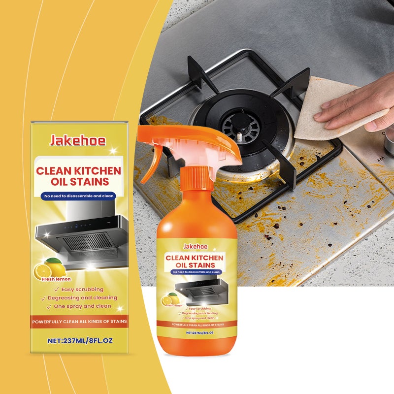 Jakehoe Kitchen Grease Cleaner Stove And Range Hood Grease Remover Gentle Formula Household Cleaning Agent - Image 2