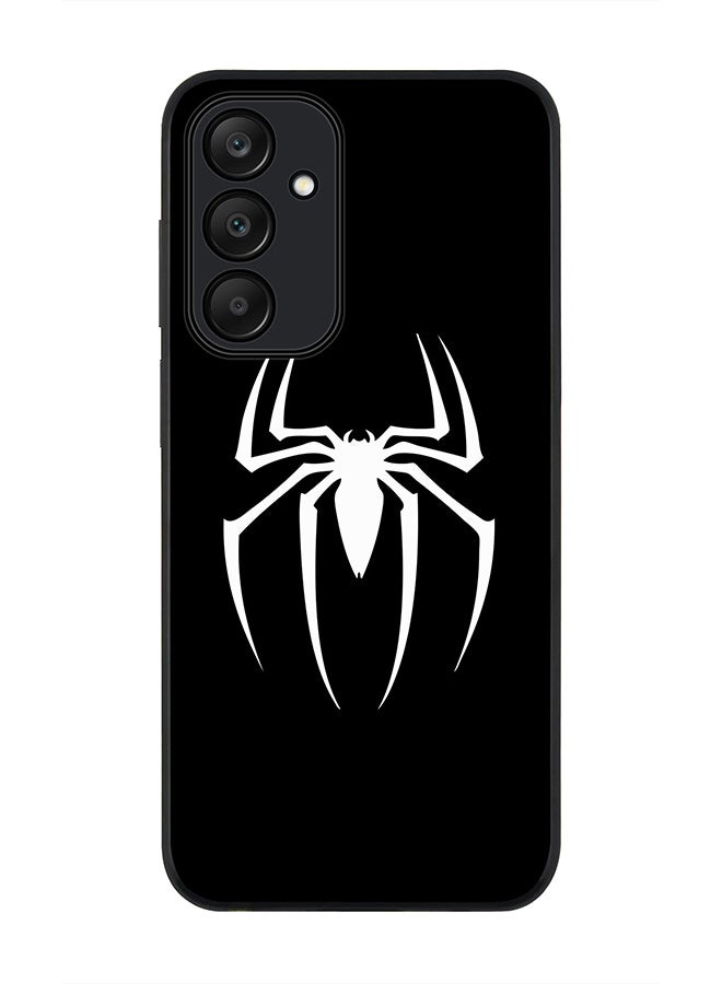 Stylizedd Rugged Black edge case for Samsung Galaxy A25, Slim fit Soft Case Flexible Rubber Edges Anti Drop TPU Gel Thin Cover- Spidermark (Black) - Image 1