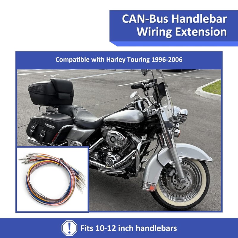 Wsays 16.5" Handlebar Wiring Extension Wire Harness Kit Fit for 10"-12" Handlebar Compatible with Harley Touring Electra Road Glide Road King 1996-2006, Fit Street Glide FLHX 2006 - Image 3