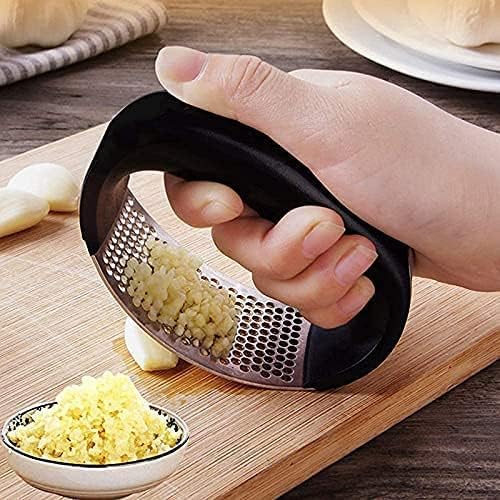 Curve Garlic Press Stainless Steel Garlic Crusher with Curve Handle Manual Garlic Mincer Tool Kitchen Tool Garlic Squeezer  - Image 2