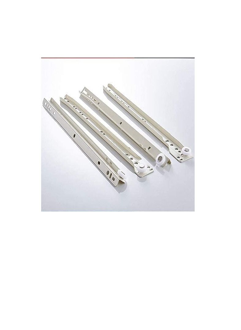 Robustline Roller Wheel Cabinet Drawer Keyboard Slide Glide Runner 2 Pairs (1.0mm Thickness), Heavy duty drawer slides (14") - Image 2