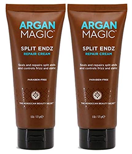 ARGAN MAGIC Argan Magic Split Endz Repair Cream  Instantly Binds Frayed and Separated Ends While Preventing Future Breakage  Controls Frizz  Made in USA Paraben Free Cruelty Free 6 oz  2 Pack 