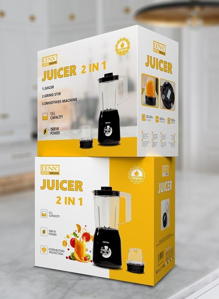 Denx 2 IN 1'. A juicer and a blender -1.5L Capacity / 1500W / Overheat Protection - Image 1