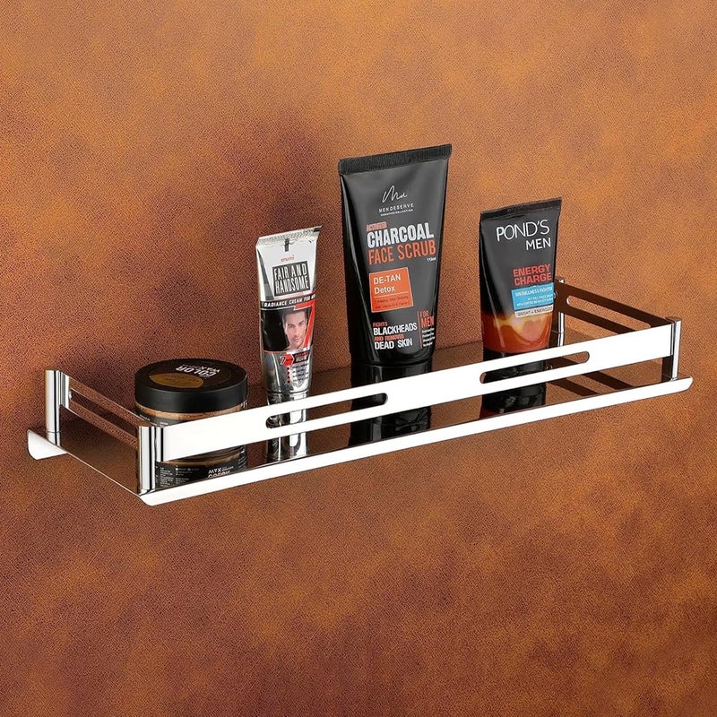 iSTAR 304 Stainless Steel Restroom Shelf/Kitchen Rack/Bathroom Accessories Silver Wall Shelves (Pack of 2, 12 X 5 Inches) - Image 1