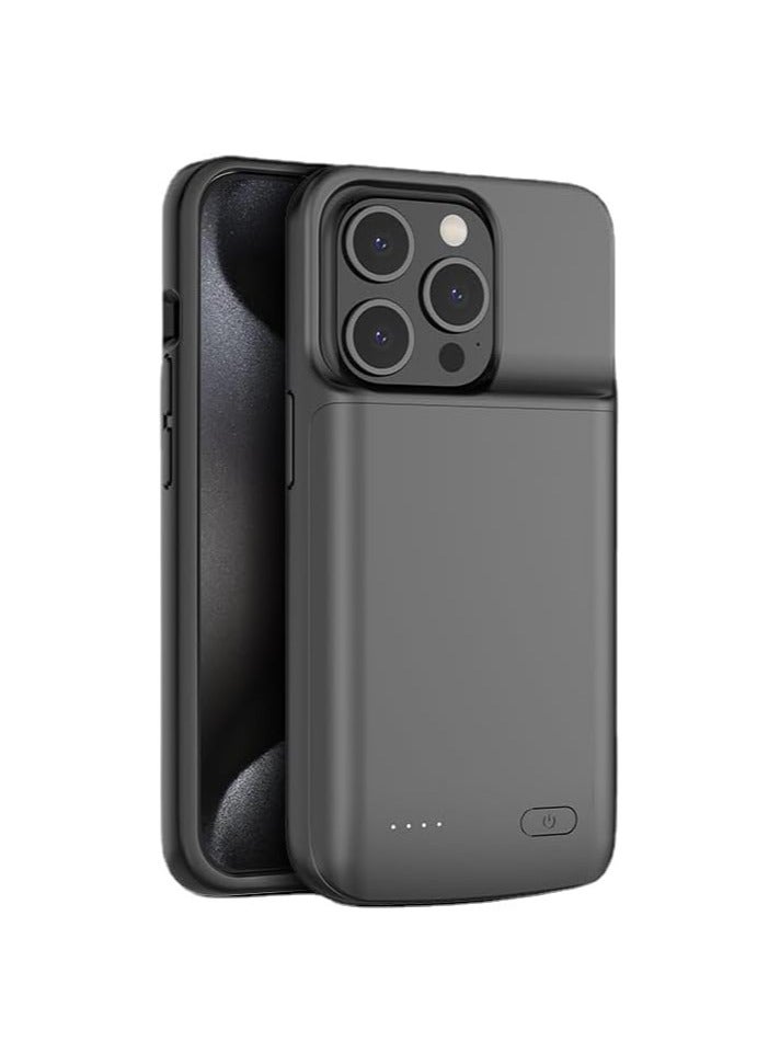 iPhone 15 Battery Case, 7000mAh Portable Charging Cover with Smart LED Indicator, Rechargeable Extended Power Pack, Full Protection Slim Design