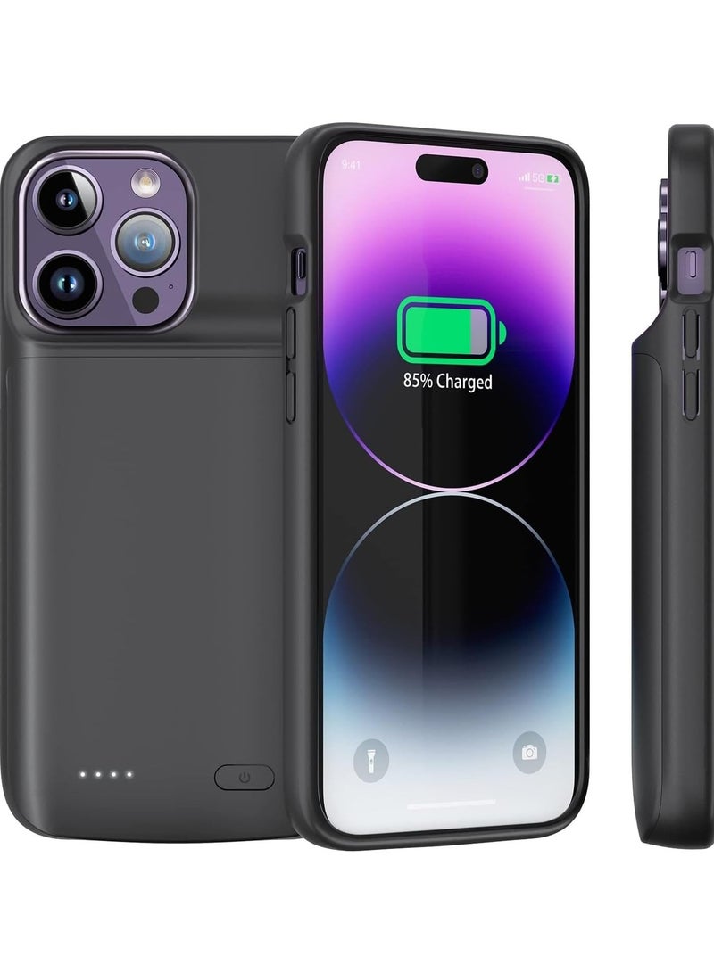 iPhone 15 Battery Case, 7000mAh Portable Charging Cover with Smart LED Indicator, Rechargeable Extended Power Pack, Full Protection Slim Design