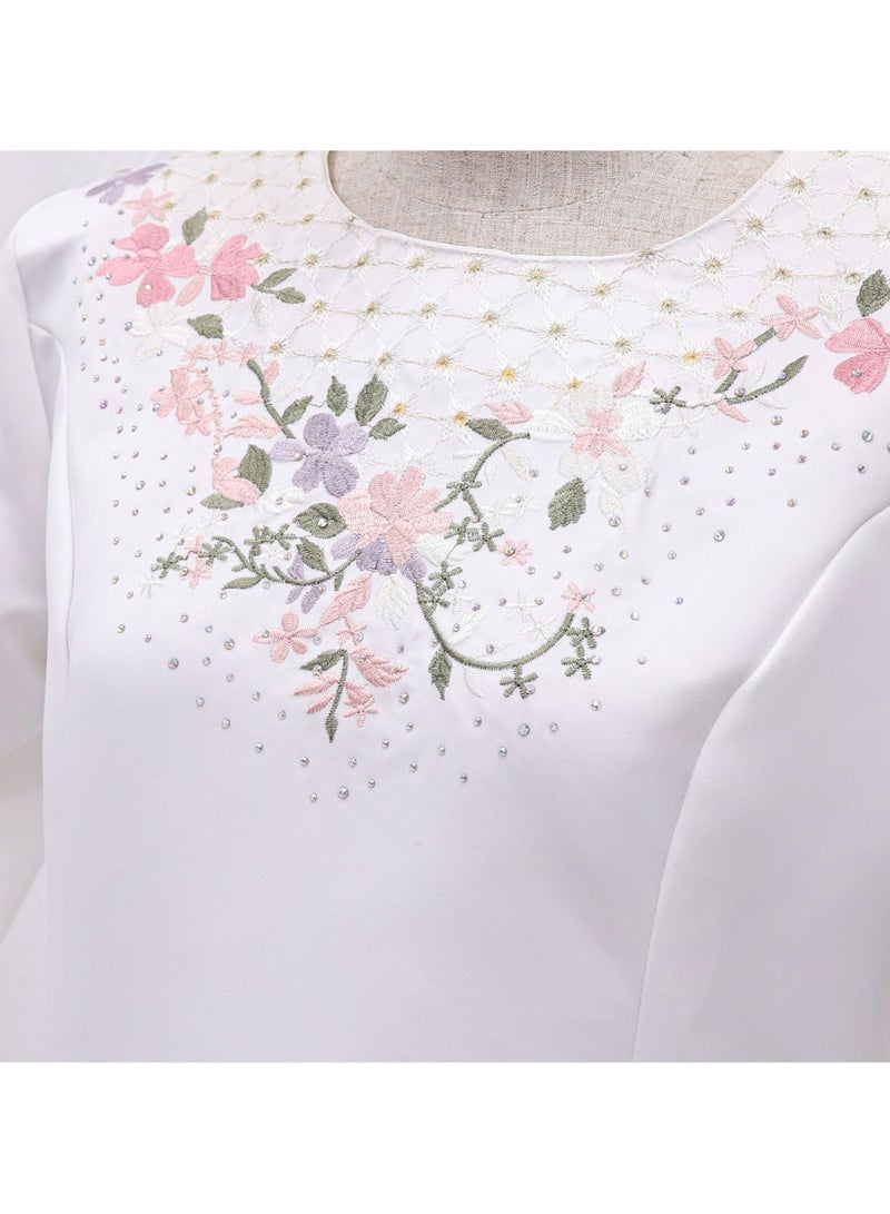 Shougu White Elegant Ancient Cage Suit Wedding Dress Two-piece Suit Set  - Image 4