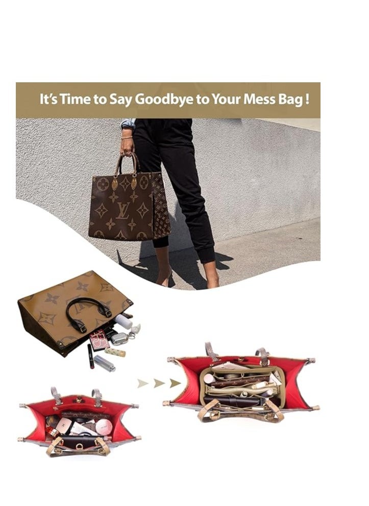 OMYSTYLE OMYSTYLE Purse Organizer Insert for Handbags, Felt Bag Organizer for Tote & Purse, Tote Bag Organizer Insert with 5 Sizes, Compatible with Neverful Speedy and More  - Image 4