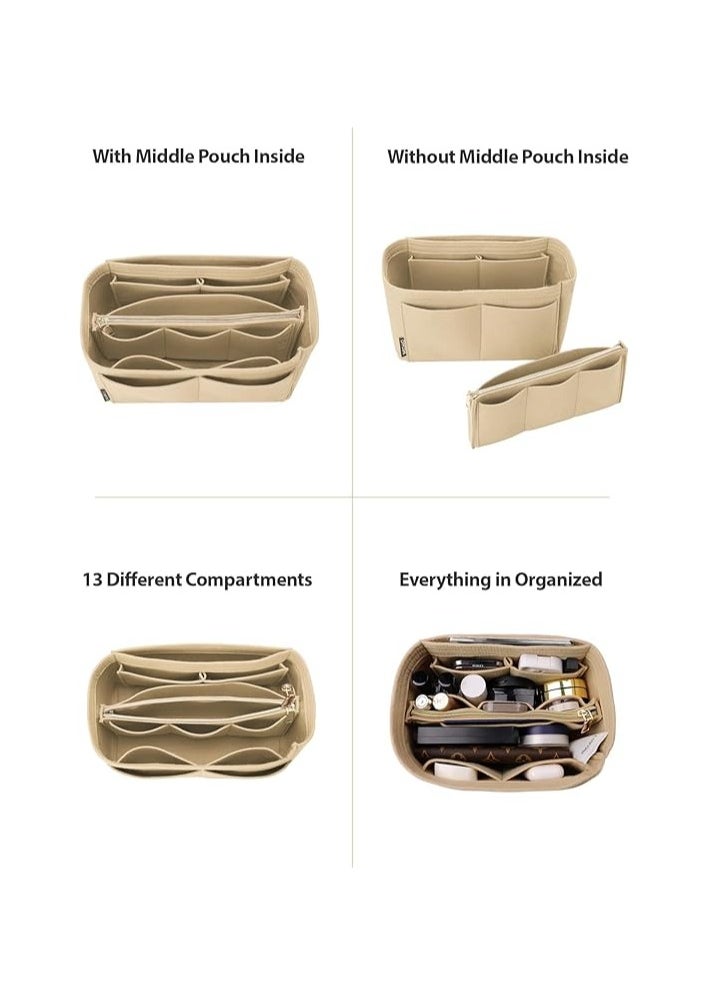 OMYSTYLE OMYSTYLE Purse Organizer Insert for Handbags, Felt Bag Organizer for Tote & Purse, Tote Bag Organizer Insert with 5 Sizes, Compatible with Neverful Speedy and More  - Image 5