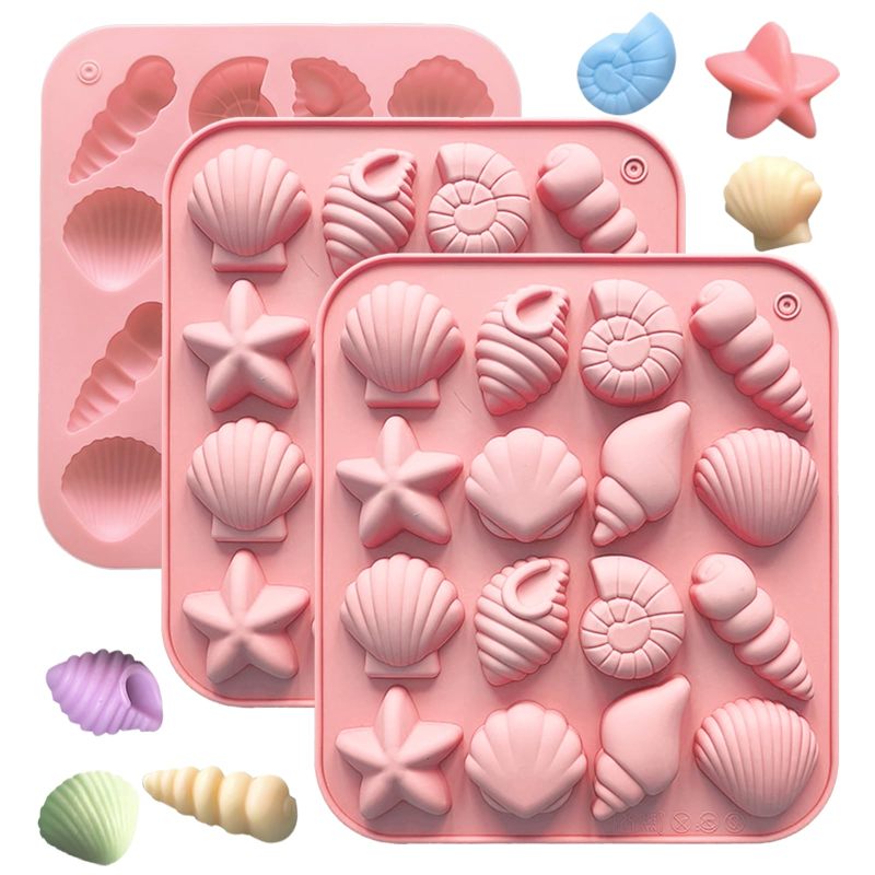Silicone Candy Molds 17.5*16*1.5cm Pink Effortless Release Ocean Animal Molds - Versatile Baking For Beach Parties Food Grade Silicone Molds for Kids And Themed Celebrations - Image 1