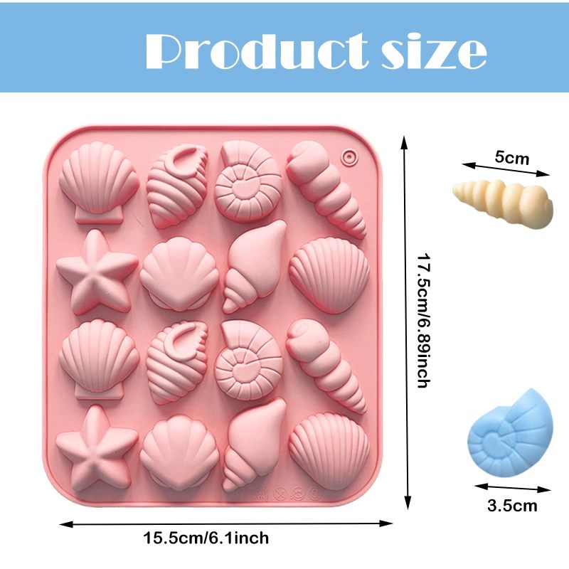 Silicone Candy Molds 17.5*16*1.5cm Pink Effortless Release Ocean Animal Molds - Versatile Baking For Beach Parties Food Grade Silicone Molds for Kids And Themed Celebrations - Image 3
