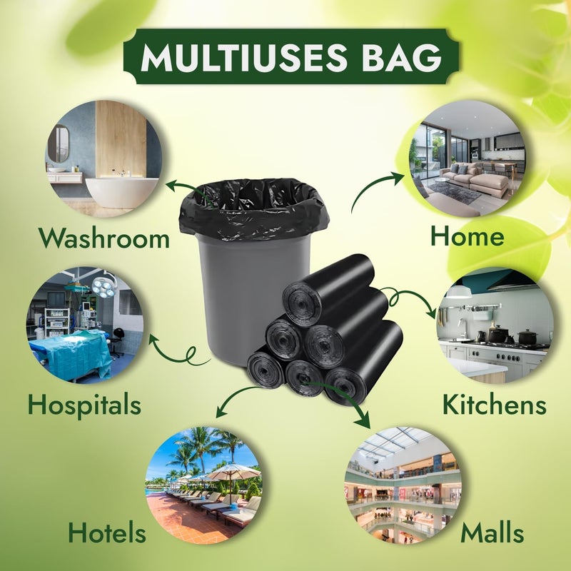 Softouch Garbage Bags Large 90 Count 24 x 32 Inches Black For Dry Wet Waste 15 BagsRoll Pack of 6 black garbage bags biodegradable garbage bags - Image 2