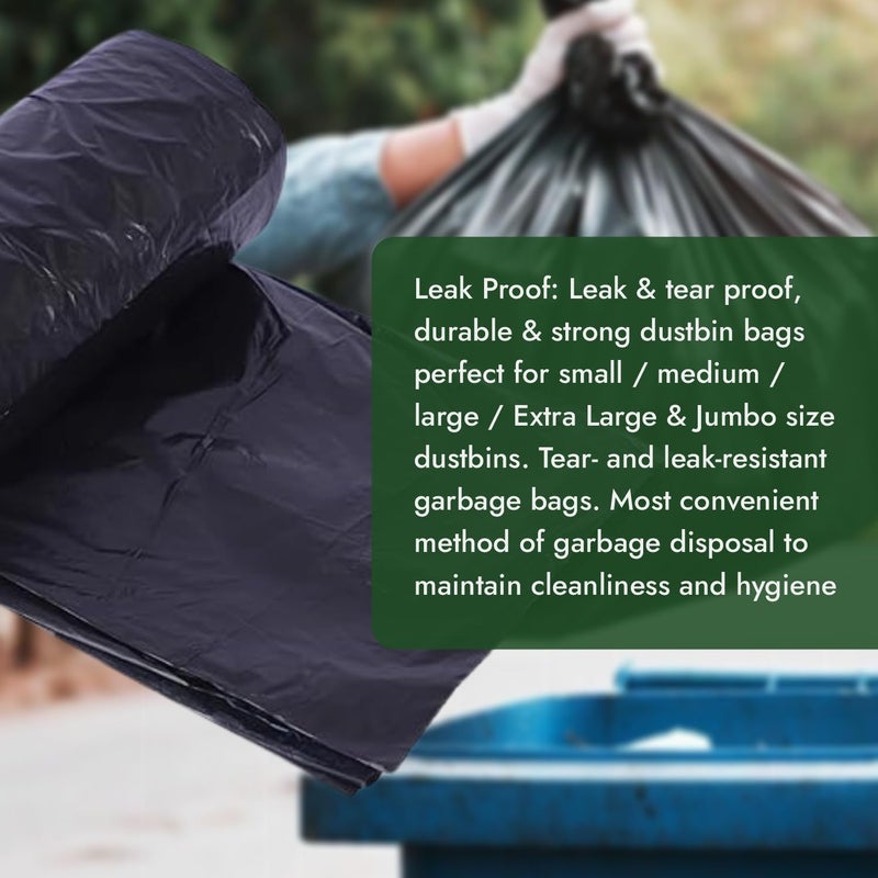Softouch Garbage Bags Large 90 Count 24 x 32 Inches Black For Dry Wet Waste 15 BagsRoll Pack of 6 black garbage bags biodegradable garbage bags - Image 4