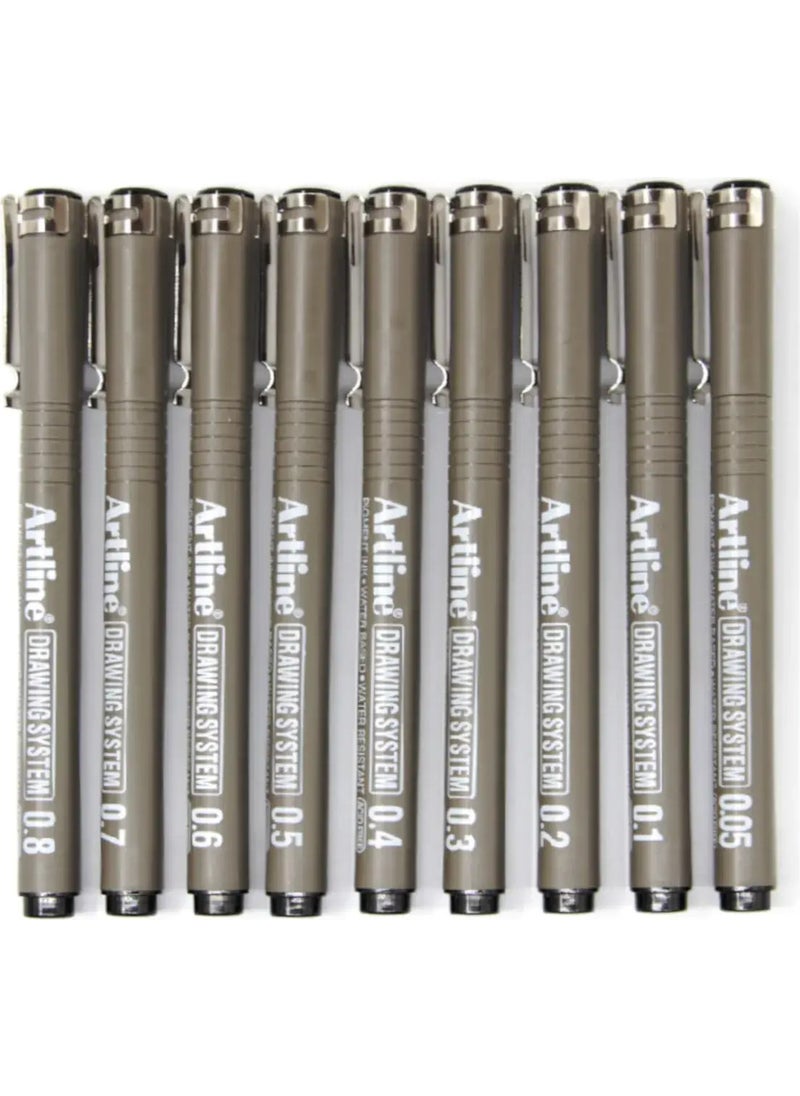Artline - Technical Drawing Pencil Set of 9 - Image 1