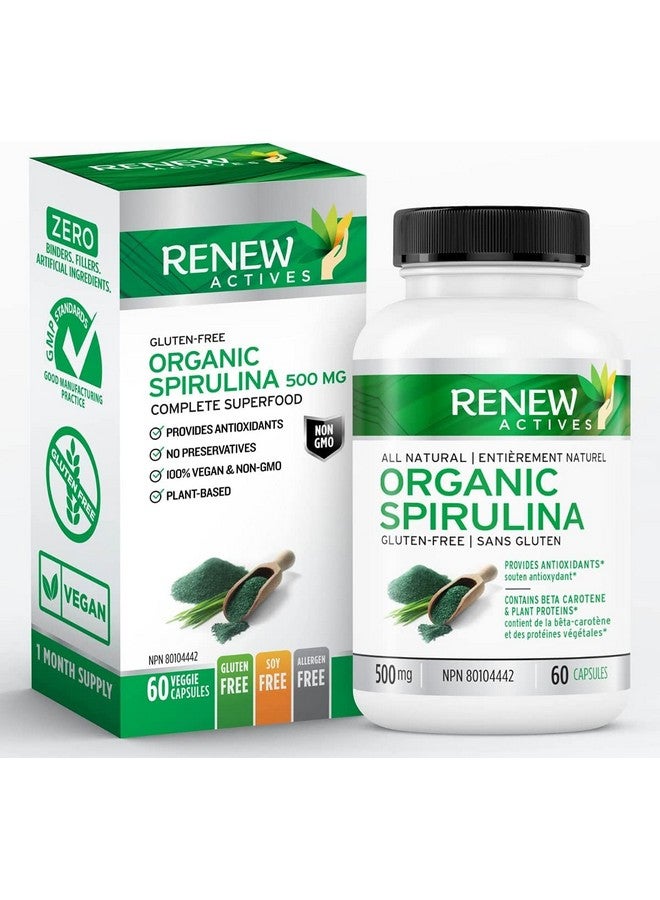 Renew Actives Maximum Strength Spirulina Tablets 1000Mg Per Serving Supports Immune System Heart Cells And Energy Rich In Antioxidants Vitamins Minerals. 60 Supplement Capsules - Image 2