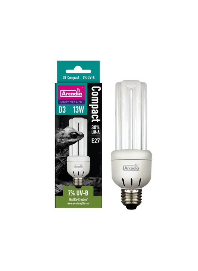 Arcadia Mini Triple U D3 7% Screw In Compact - 13 Watts