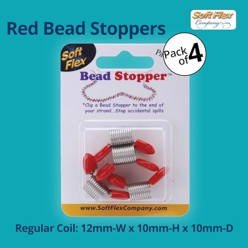 Soft Flex Bead Stoppers - Pack of Four with Red Handles - Bead Stopper for Jewelry Making - Image 5