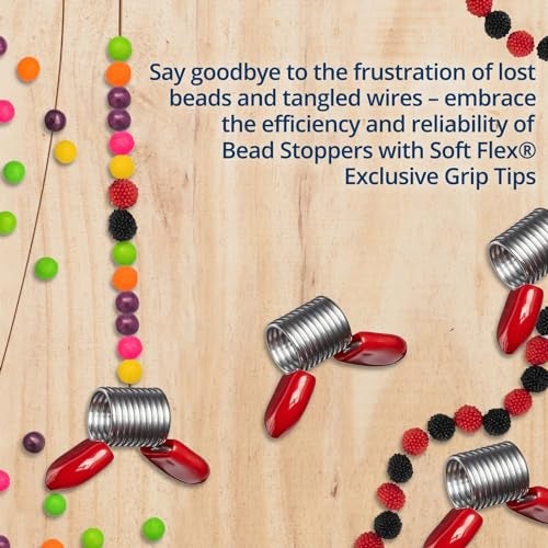 Soft Flex Bead Stoppers - Pack of Four with Red Handles - Bead Stopper for Jewelry Making - Image 2