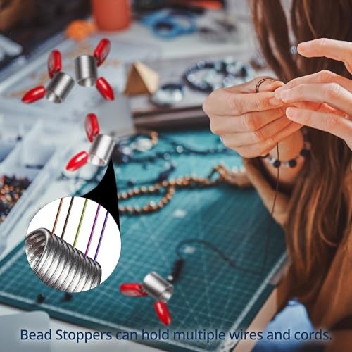 Soft Flex Bead Stoppers - Pack of Four with Red Handles - Bead Stopper for Jewelry Making - Image 3