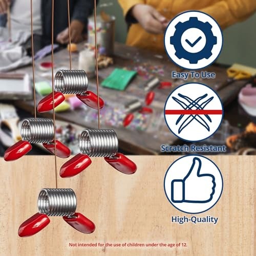 Soft Flex Bead Stoppers - Pack of Four with Red Handles - Bead Stopper for Jewelry Making - Image 4
