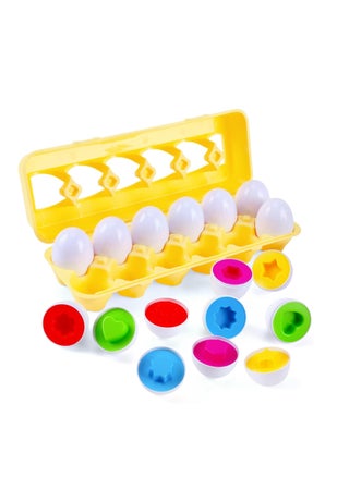 Matching Eggs - Kids Toys - Educational Toys for Color Recognition and Learning Skills, Color and Shape Matching Egg Set, Ages 2 and Up, Toddlers Boys and Girls by TOYS-EGYPT (12 Eggs) - pzsku/Z043E2E7B182A23FDFB9BZ/45/1747143243/6253b902-9d69-41e4-b045-4bee2f040415