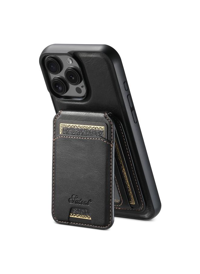 Suteni Case For iPhone 16 Pro H15 MagSafe Oil Eax Leather Detachable Wallet Back Phone Case - Image 1
