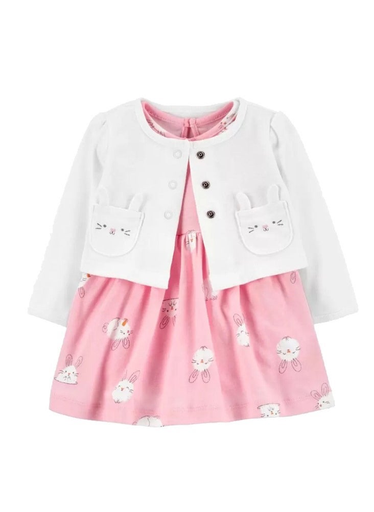 RedMapleTEK 2-Piece Set Of Baby Girl Jacket And Short-Sleeved Dress - Image 1