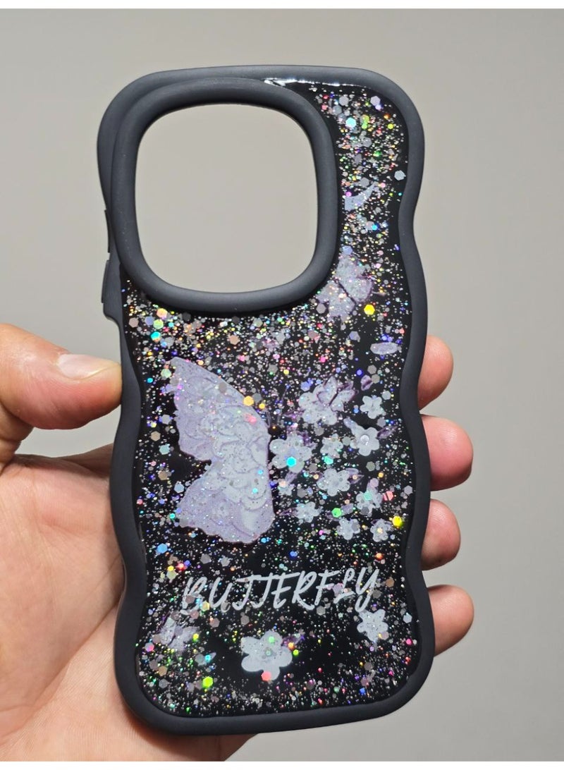 غطاء خلفي مطبوع عليه فراشه و مكتوب عليه Butterfly متوافق  مع هاتف انفنكس سمارت 8 / هوت 40i - Image 1