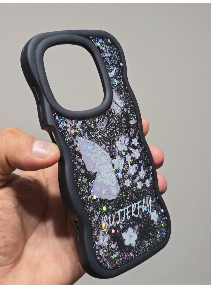 غطاء خلفي مطبوع عليه فراشه و مكتوب عليه Butterfly متوافق  مع هاتف انفنكس سمارت 8 / هوت 40i - Image 2