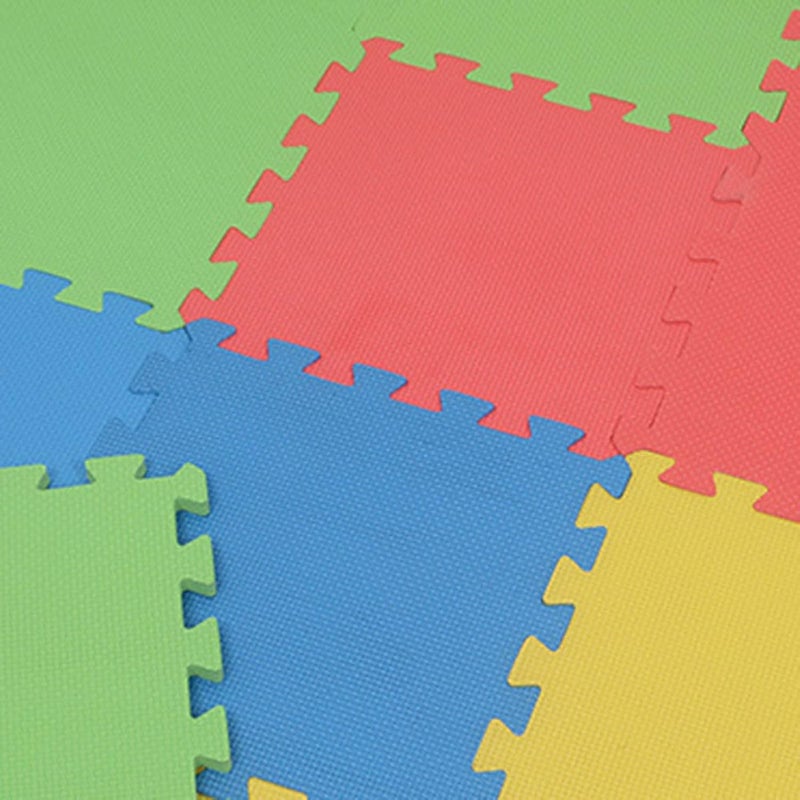 RASTKY Colorful EVA Foam Puzzle Play Mat Set Anti Slip for Nursery Playroom, 4 Pieces Yellow Red Blue Green for Kids (Yellow Red Blue Green) - Image 3