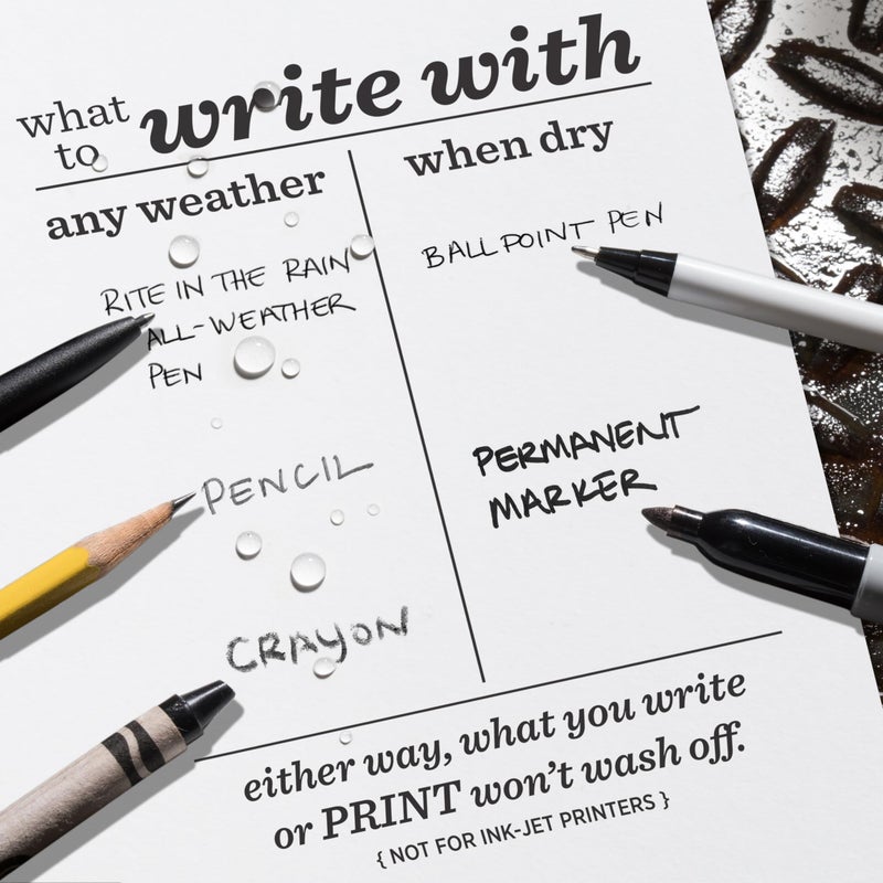 Rite in the Rain Weatherproof Loose Leaf Copier Paper, 2-4.625" x 7" White Loose Leaf Sheets Per 8.5" x 11" Main Sheet, 150 Sheet PK (No. LL8511) - Image 3