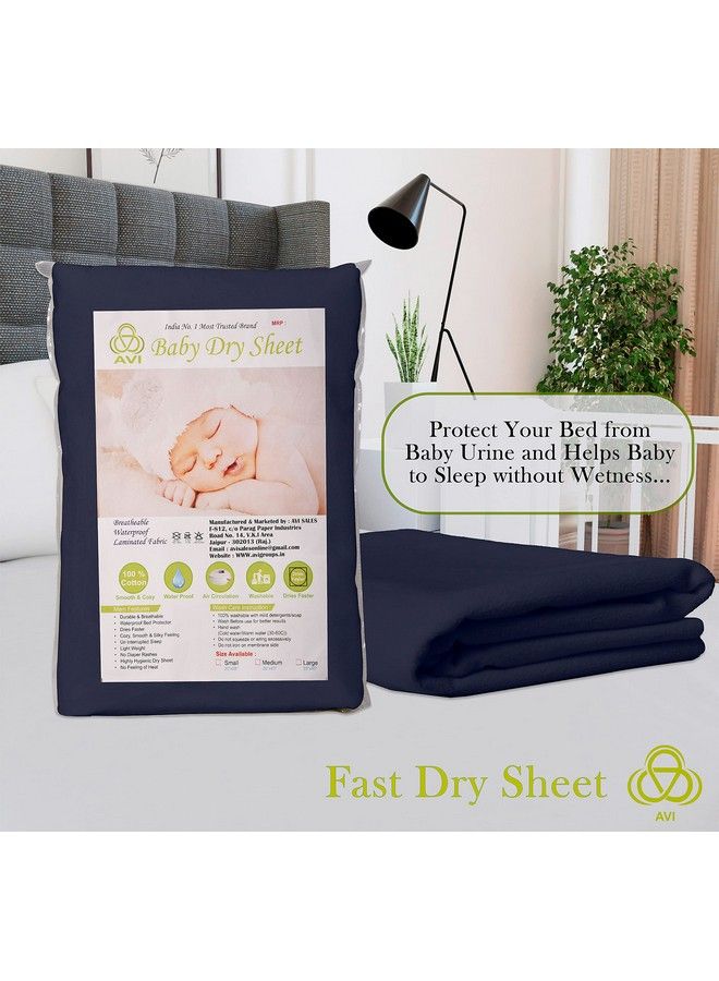 AVI Fastdry Cotton Extra Absorbent Waterproof And Reusable Bed Protector Dry Sheet For Baby Large 100X140 Cm Dark Blue Pack Of 2 - Image 3